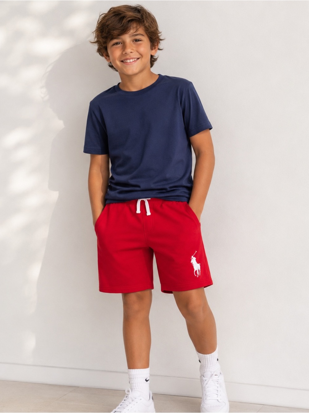 Polo Ralph Lauren Kids Red Shorts Size 5 Big Pony Logo Drawstring Cotton
